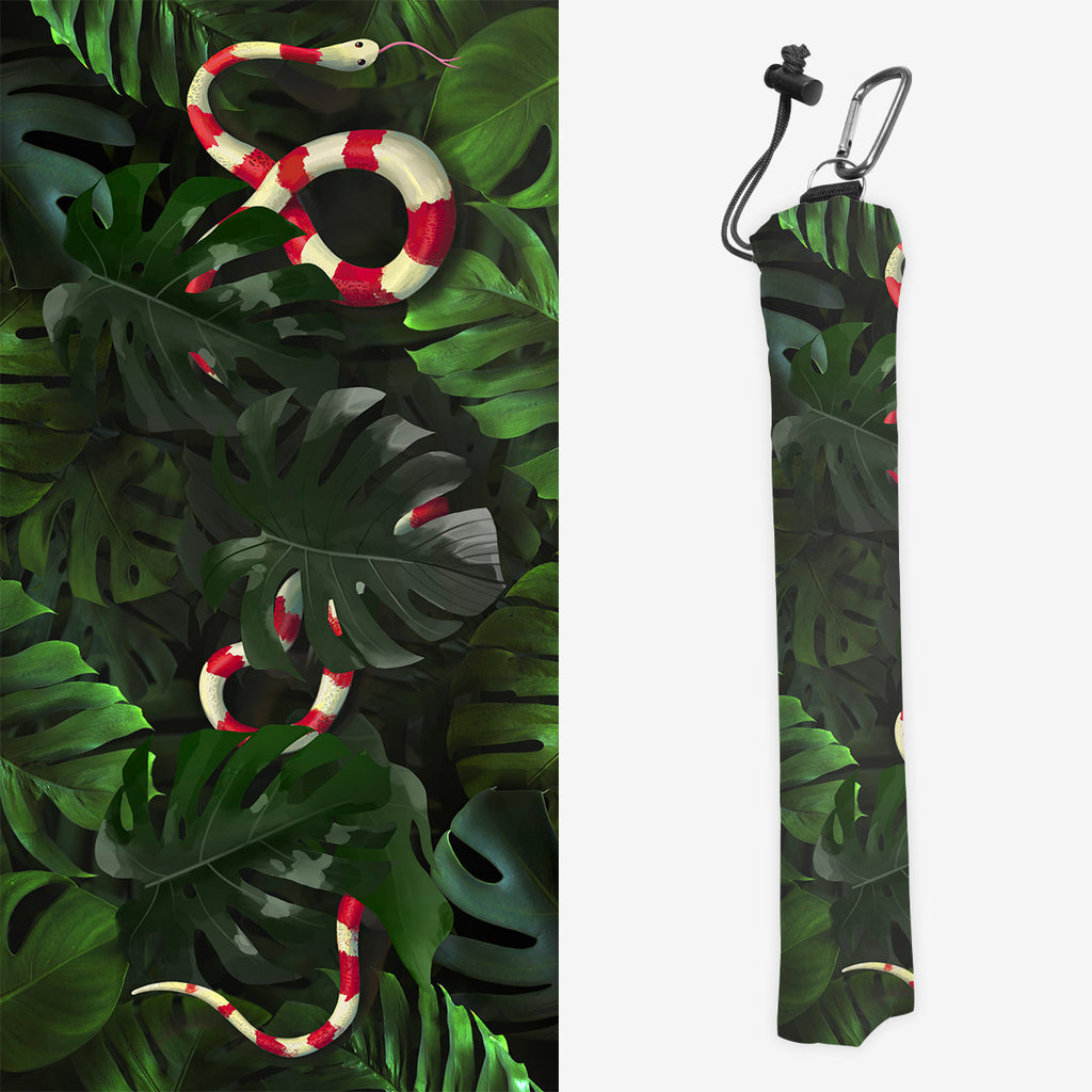 Snake Under Monstera Leaves Playmat Bag