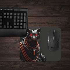 Red Cyborg Panther Mousepad