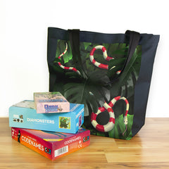 Snake Under Monstera Leaves Day Tote