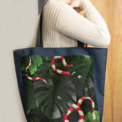 Snake Under Monstera Leaves Day Tote