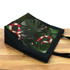 Snake Under Monstera Leaves Day Tote