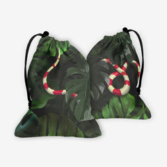 Snake Under Monstera Leaves Dice Bag