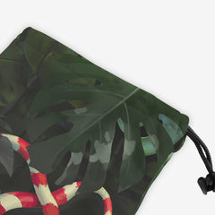 Snake Under Monstera Leaves Dice Bag