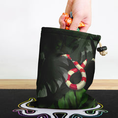 Snake Under Monstera Leaves Dice Bag