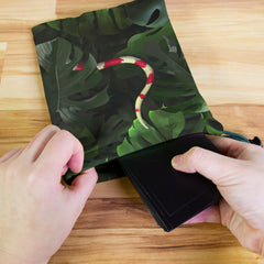 Snake Under Monstera Leaves Dice Bag