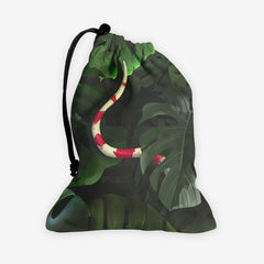 Snake Under Monstera Leaves Dice Bag