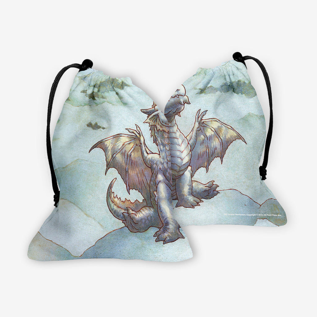 Silver Wyrmling Dragon Dice Bag