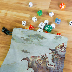 Silver Wyrmling Dragon Dice Bag