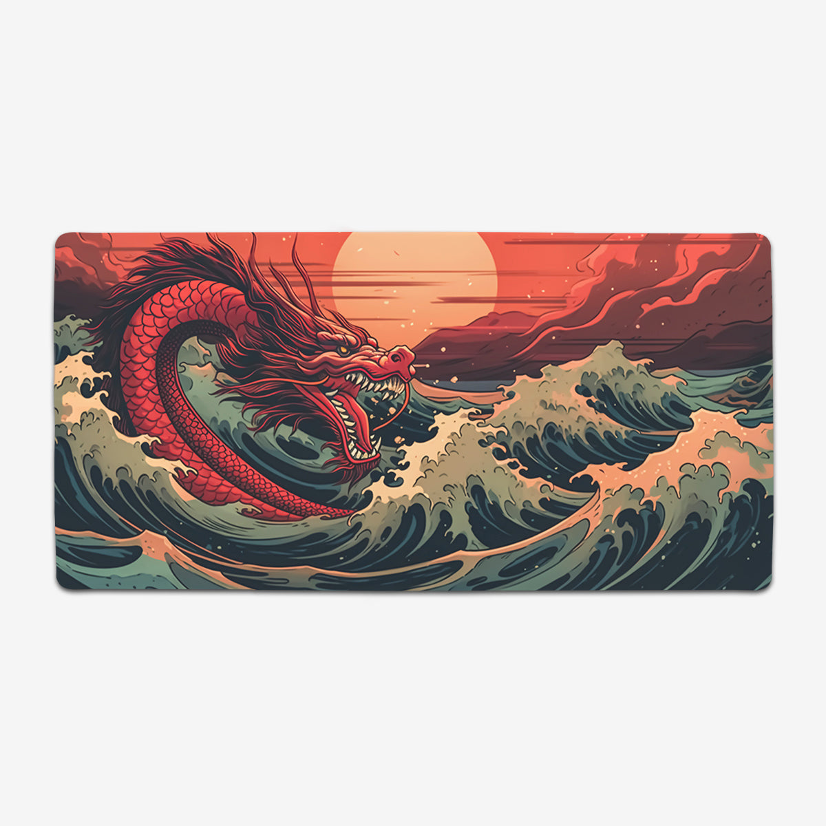 Big Waves Art Mousepad White Black Desk Mouse Pad Computer Keyboard  Finearts Mat