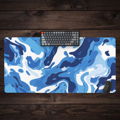 Blue and White Flow Extended Mousepad