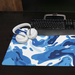 Blue and White Flow Extended Mousepad