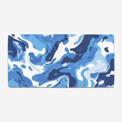 Blue and White Flow Extended Mousepad