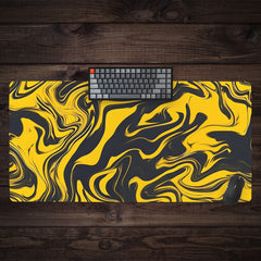 Golden Liquid Swirl Extended Mousepad