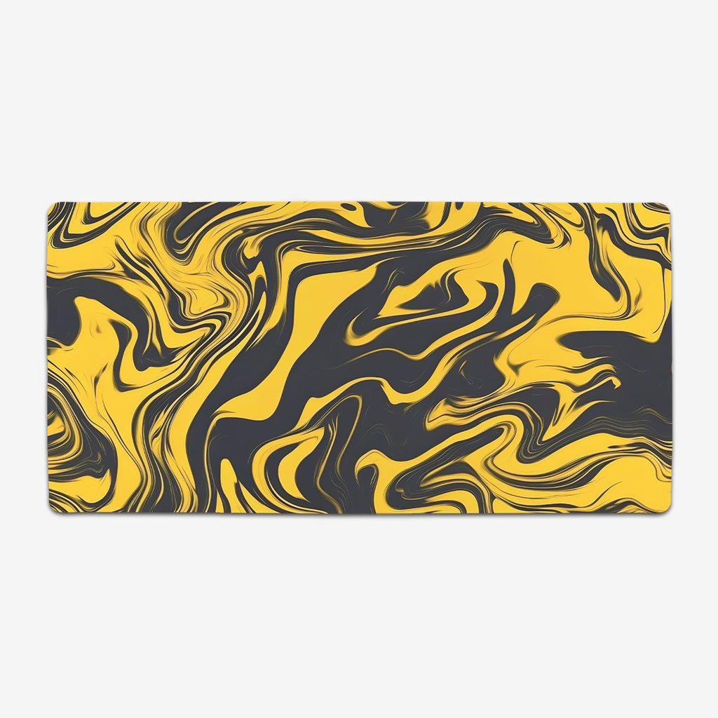 Golden Liquid Swirl Extended Mousepad