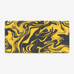 Golden Liquid Swirl Extended Mousepad