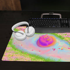 Pink River Cat Extended Mousepad