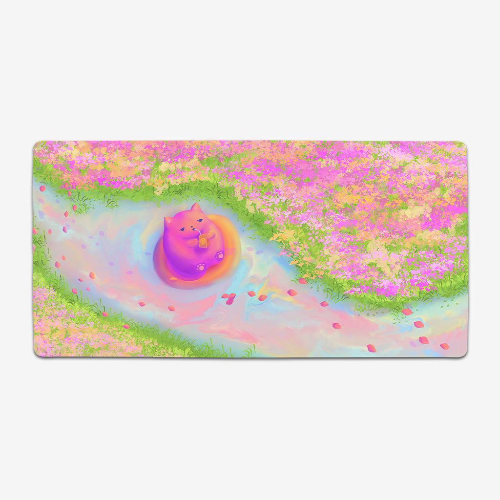 Pink River Cat Extended Mousepad