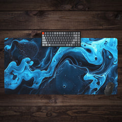 Molten Blue And Black Liquid Extended Mousepad