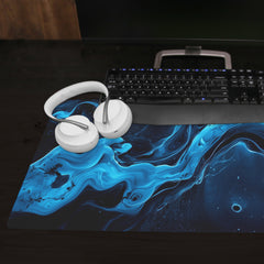 Molten Blue And Black Liquid Extended Mousepad
