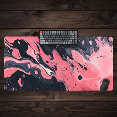 Molten Pink And Black Liquid Extended Mousepad