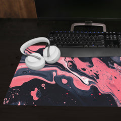 Molten Pink And Black Liquid Extended Mousepad