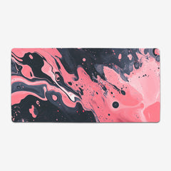 Molten Pink And Black Liquid Extended Mousepad