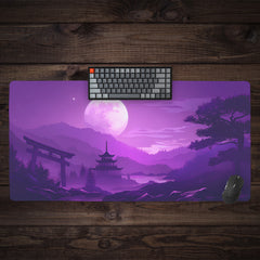 Purple Japanese Pond Extended Mousepad