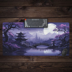 Purple Japanese Landscape Extended Mousepad
