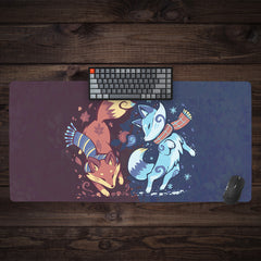 Autumn And Snow Fox Extended Mousepad