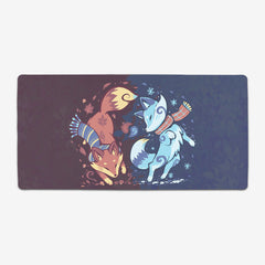 Autumn And Snow Fox Extended Mousepad