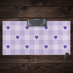 Heart Gingham Extended Mousepad
