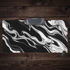 Black and White Flow Extended Mousepad