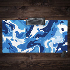 Blue and White Flow Extended Mousepad