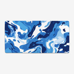 Blue and White Flow Extended Mousepad