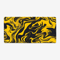 Golden Liquid Swirl Extended Mousepad