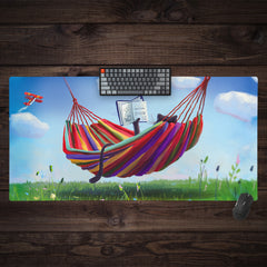 Cat Chilling in a Hammock Extended Mousepad