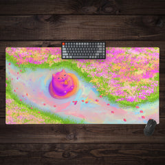 Pink River Cat Extended Mousepad