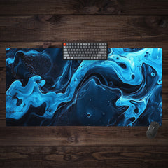 Molten Blue And Black Liquid Extended Mousepad