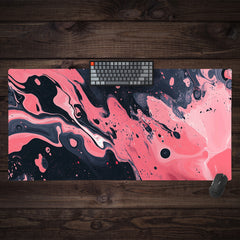Molten Pink And Black Liquid Extended Mousepad