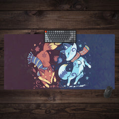 Autumn And Snow Fox Extended Mousepad