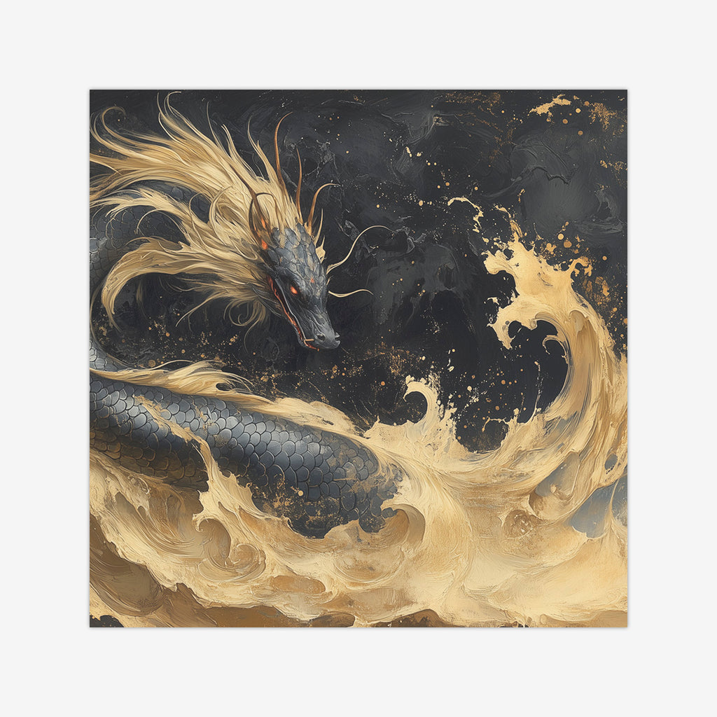 Golden Wave Dragon Wargaming Mat