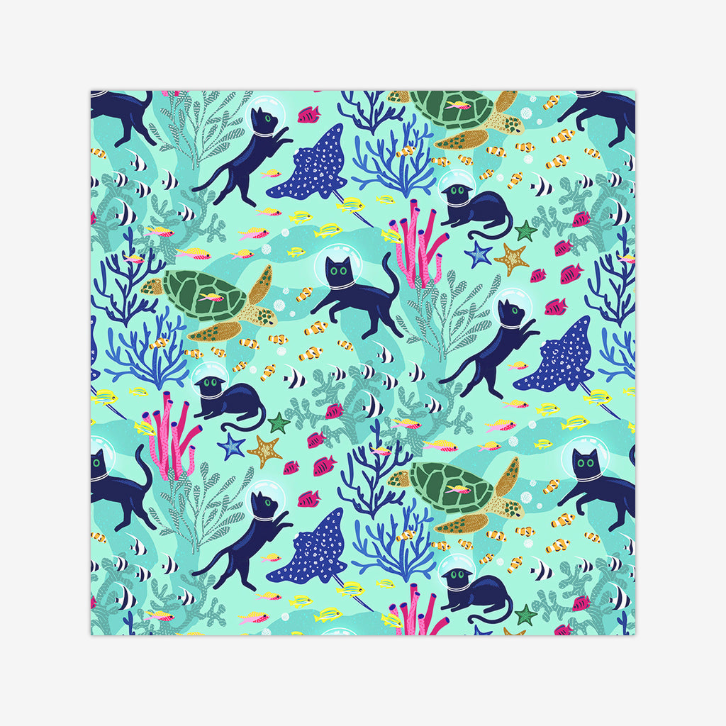 Feline Seabed Exploration Wargaming Mat