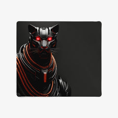 Red Cyborg Panther Mousepad