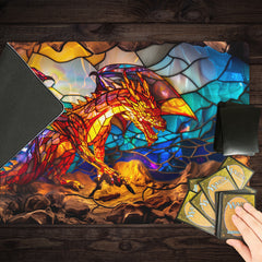 Red Dragon Stained Glass Playmat