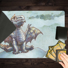 Silver Wyrmling Dragon Playmat