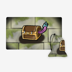 GIFT BUNDLE: Dice Bag and Playmat Mimic Gift Set for Dungeons and Dragons (DnD, D&D) Players