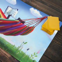 Cat Chilling in a Hammock Playmat