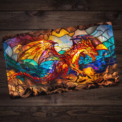 Red Dragon Stained Glass Playmat