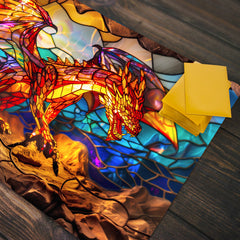 Red Dragon Stained Glass Playmat