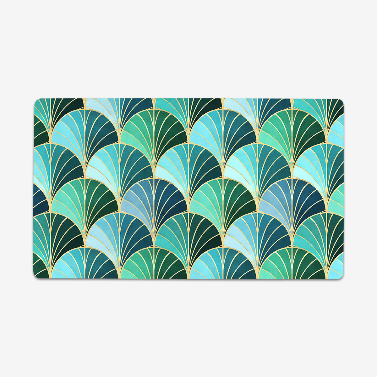 Ocean Inspired Art Deco Scales Thin Desk Mat – Inked Gaming